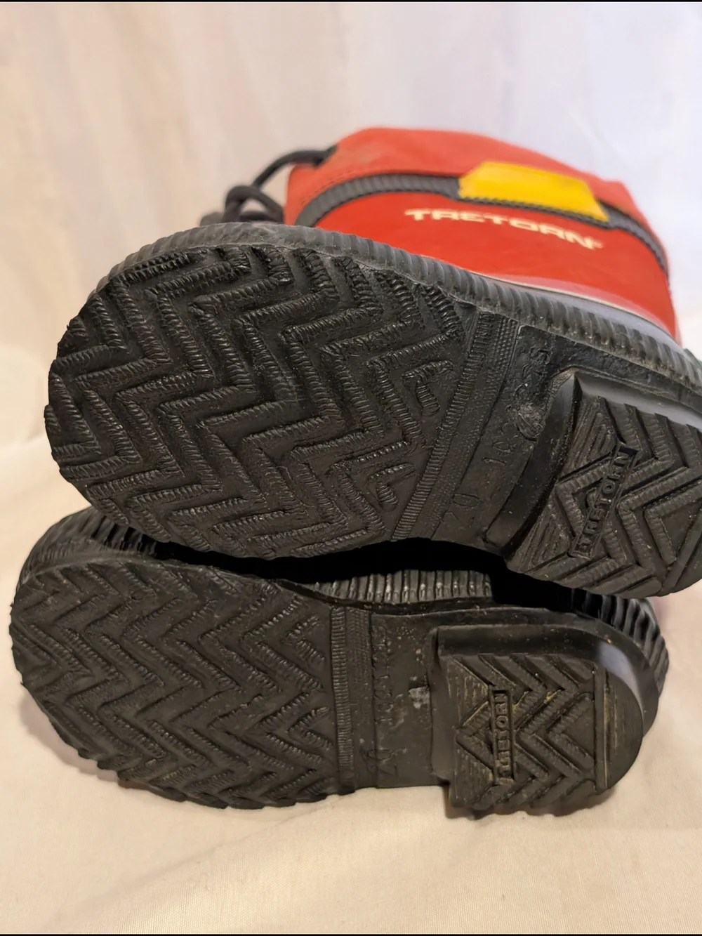 Tretorn Red Kids Waterproof Rain Boots with Black Sole and Yellow Tab